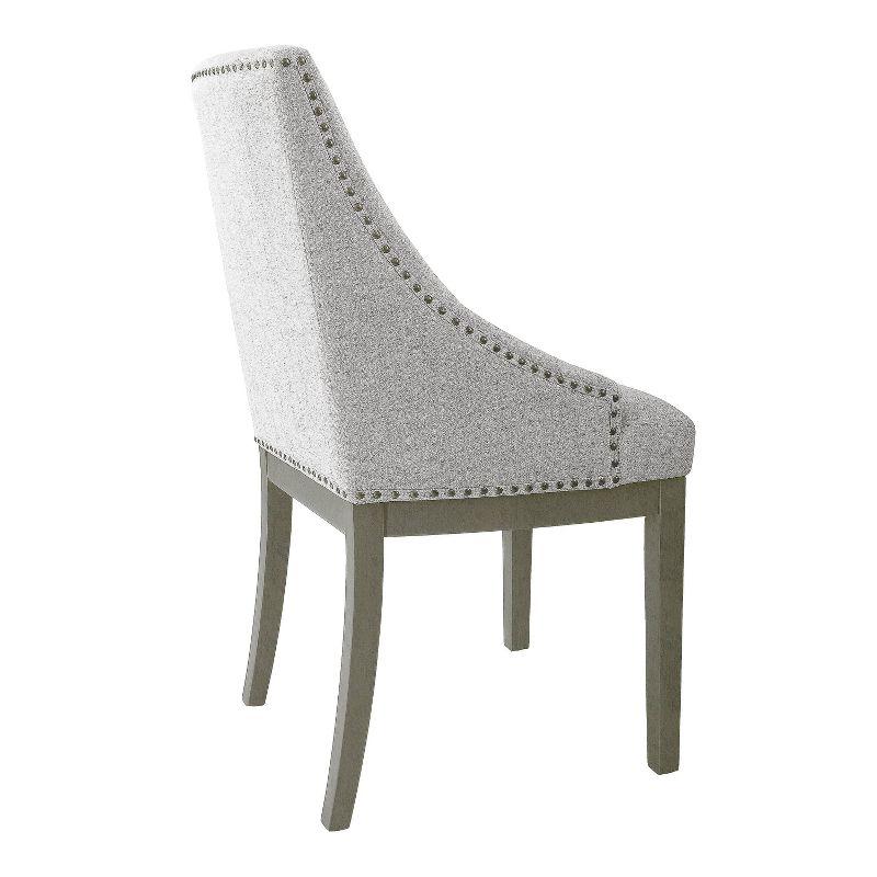 HomePop Upholstered Side Chair Neutral: Polyester Armless Accent Chair, Swoop Back Design, Plywood Frame