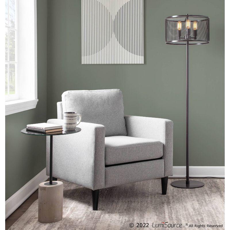 Wendy Arm Chair Polyester/Wood Black/Gray - LumiSource: Plush, Comfortable Reading & Living Room Seating