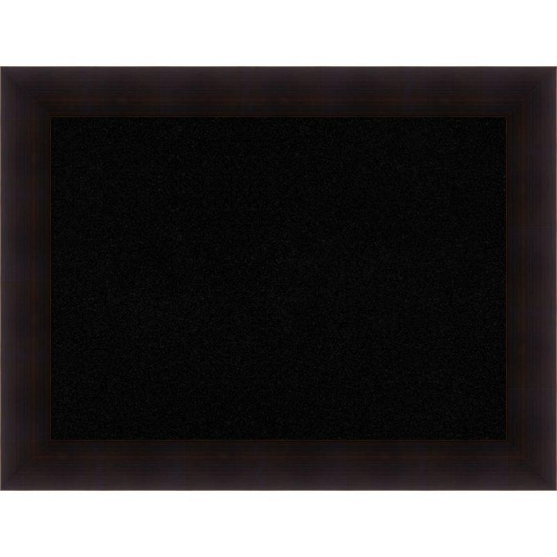 Espresso Brown Wood Framed Black Cork Bulletin Board 34 x 26