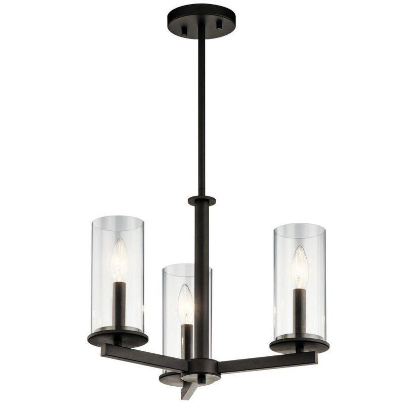 Crosby 13.75" 3 Light Convertible Chandelier with Clear Glass Chrome