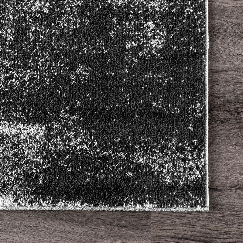 Alayna Black Abstract 9' x 12' Synthetic Area Rug