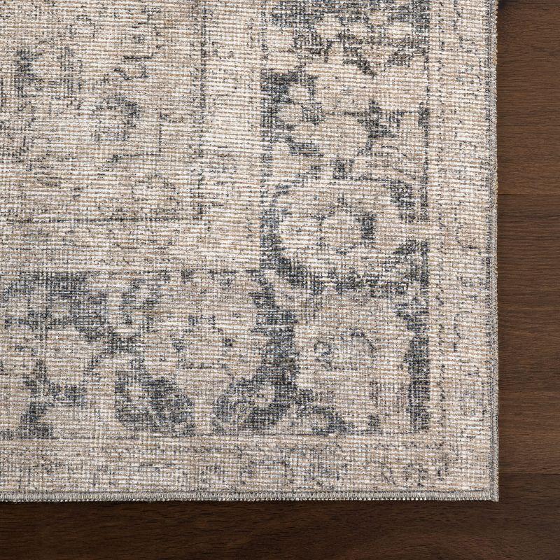Nuloom Hillstone Collection Brinly Traditional Vintage Medallion Area Rug, 9' x 12', Light beige