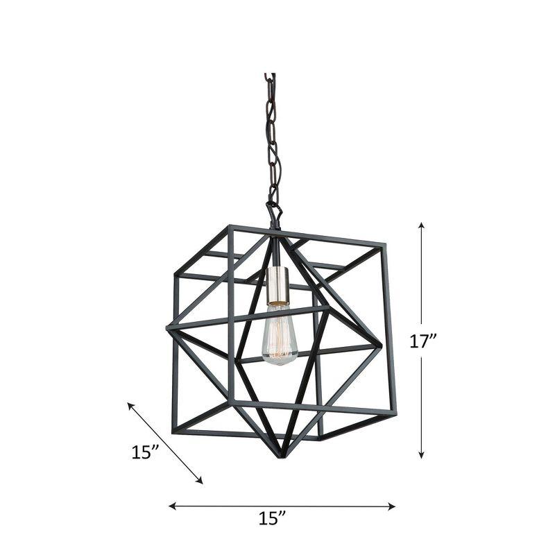Artcraft Lighting Roxton 1 - Light Pendant in  Matte Black/Polished nickel