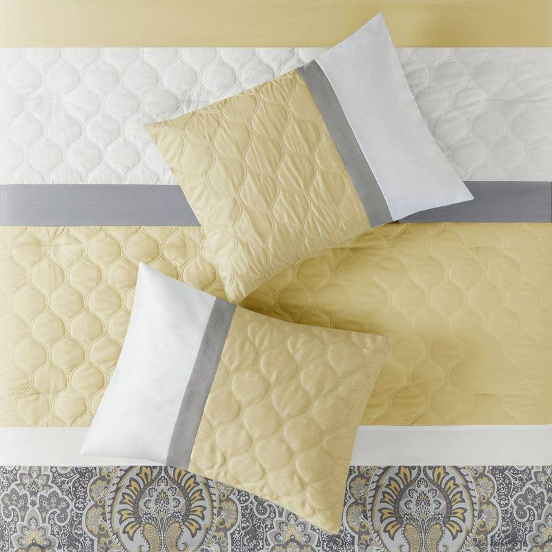 King Yellow and Gray Microfiber 8-Piece Comforter Set