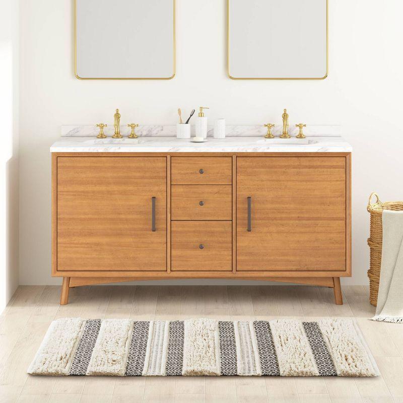 INK+IVY Asher Cotton Blend Bath Rug with Non-Slip Backing