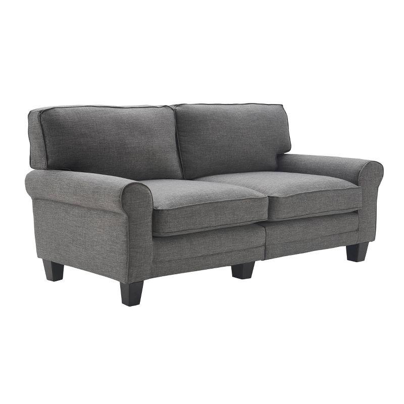 Serta Copenhagen 78" Sofa Couch for Two People with Pillowed Back Cushions and Rounded Arms