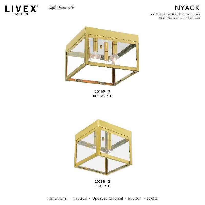 Livex Lighting Nyack 4 - Light Flush Mount in  Satin Brass