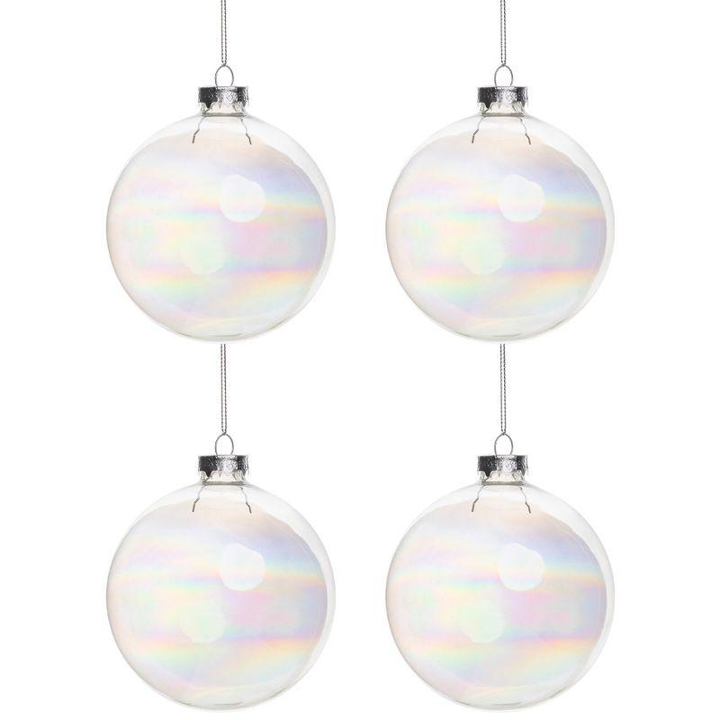 2-Finish Glass Christmas Ball Ornament (Set of 4)