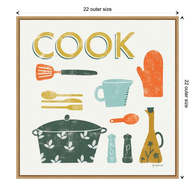 Amanti Art Retro Kitchen III Cook by Becky Thorns Canvas Wall Art Print Framed 22 x 22-in.