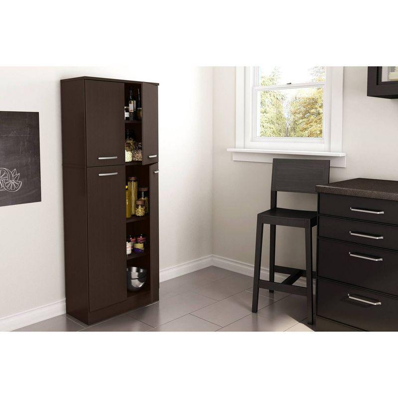 Chocolate 61'' Tall Kitchen Pantry with Adjustable Shelves