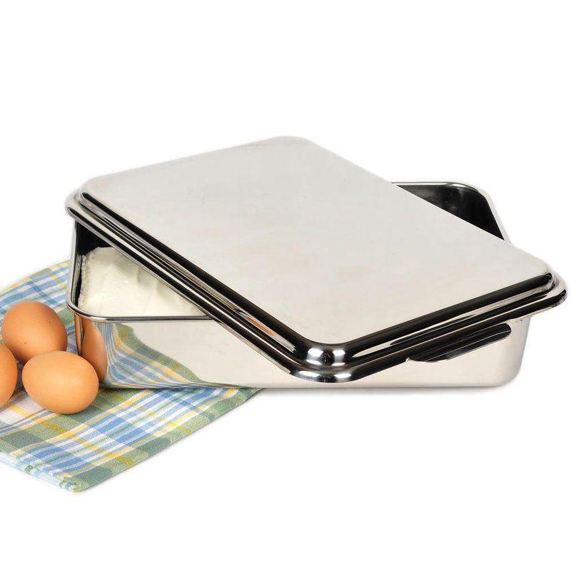 Lehman's Heavy-Duty Stainless Steel Cake Pan With Snap-On Lid