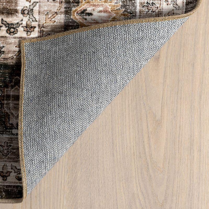 Nuloom Davi Faded Spill Proof Machine Washable Indoor Area Rug, 5' x 8', Dark Brown