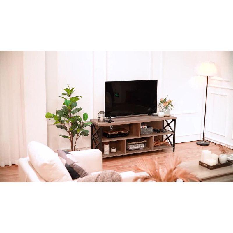 Yaheetech TV Stand for TVs up to 65 Inch with Storage Compartments,Gray