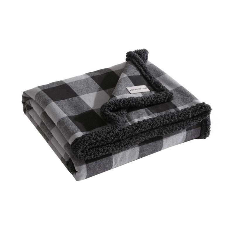 Eddie Bauer Eddie Bauer Cabin Plaid Flannel/Sherpa Throw Blanket
