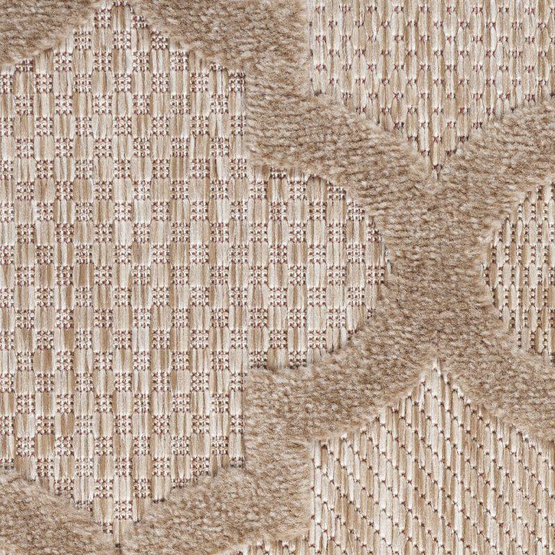 Nourison Easy Care Trellis Flatweave Indoor Outdoor Area Rug 4' x 6' Natural Beige