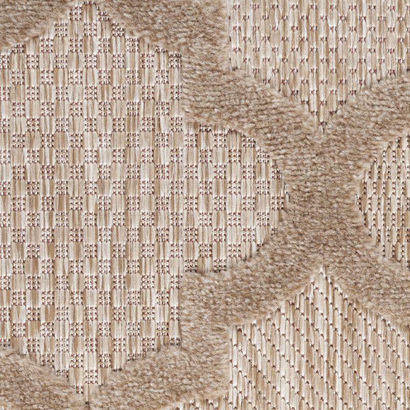 Trellis Pattern Easy Care Natural Beige 4' x 6' Outdoor Rug