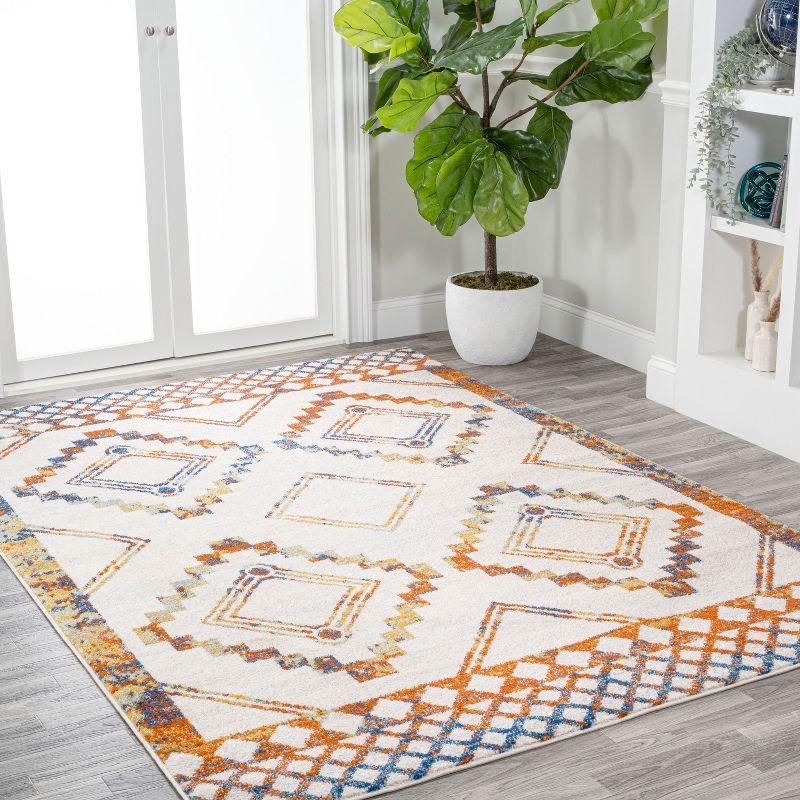 JONATHAN Y Amir Moroccan Beni Souk Ivory/Blue/Orange 5 ft. x 8 ft. Area Rug