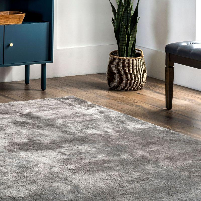 nuLOOM 2' x 3' Cozy Plush SuperiorWash Area Rug, Machine Washable, Non-Slip, Soft Fluffy Shag Carpet for Living Room Bedroom Nursery, Loni Dark Grey