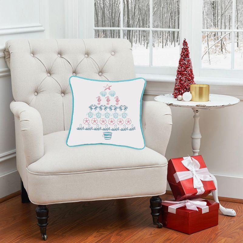 C&F Home Coastal Tree Embroidered Christmas Holiday Throw Pillow