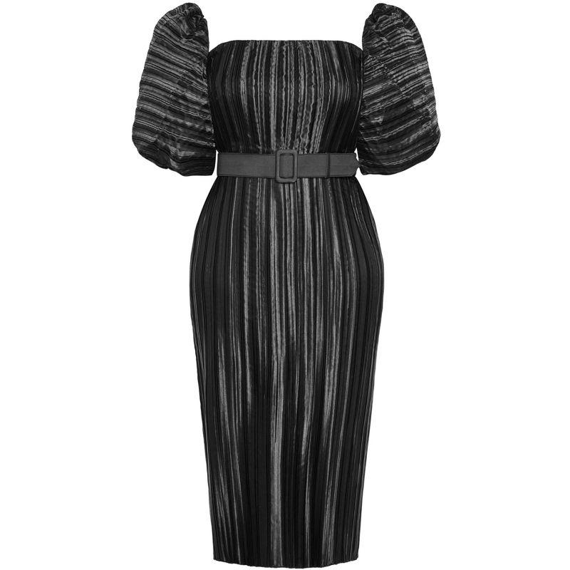 CITY CHIC | Women's Plus Size Krista Pleat Dress - black - 16W