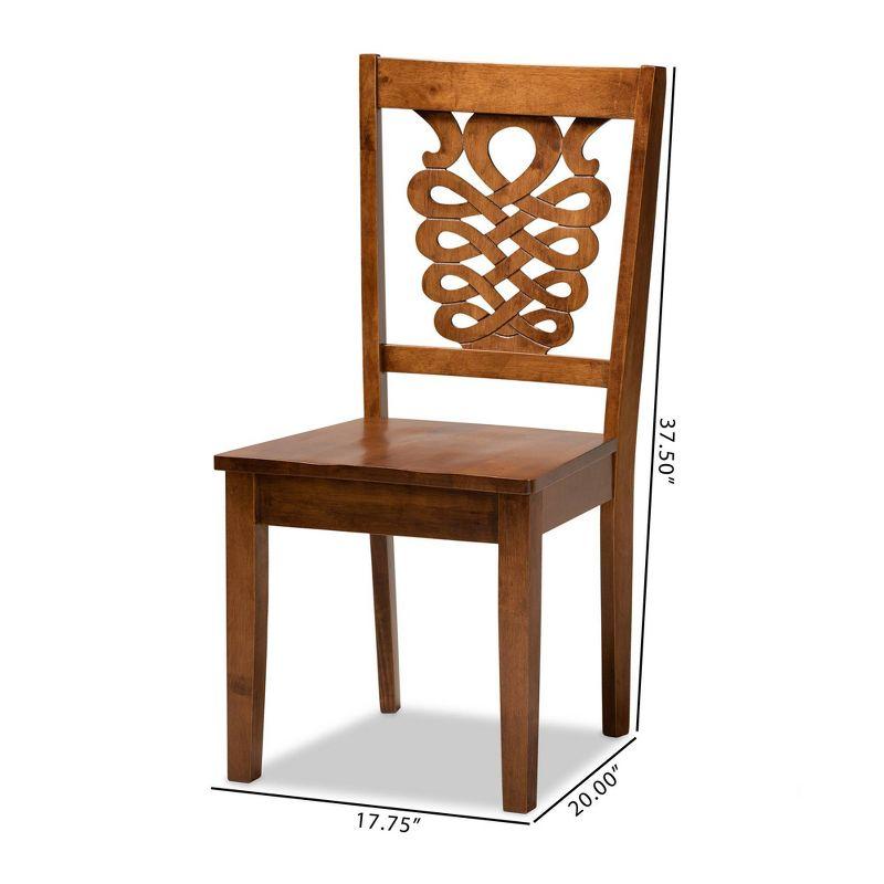 2pc Gervais Wood Dining Chair Set Brown - Baxton Studio