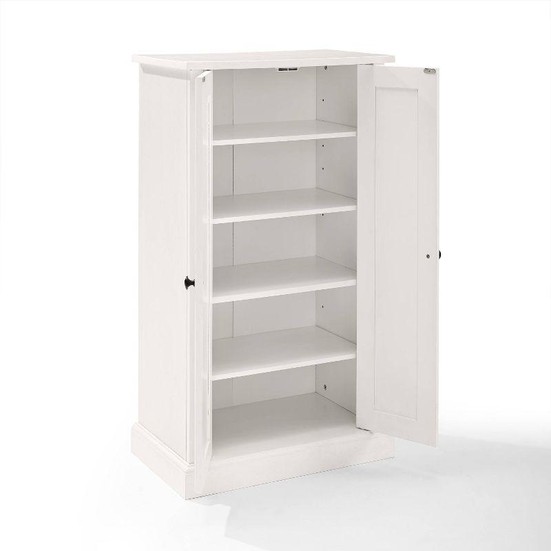 White Coastal Adjustable Shelving Accent Cabinet