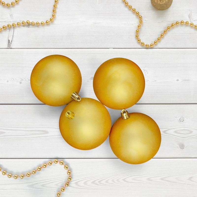 Vegas Gold Shatterproof Matte Plastic Christmas Ball Ornaments Set