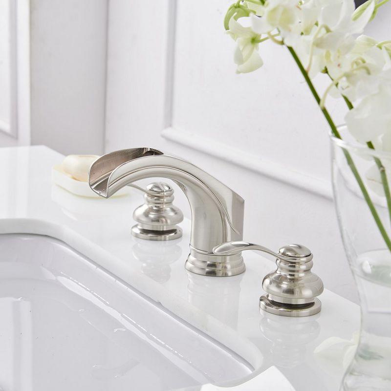 BWE 8 in. Waterfall Widespread 2-Handle Bathroom Faucet