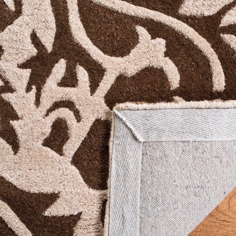 Soho SOH844 Hand Tufted Area Rug - Brown/Ivory - 6'x6' - Safavieh.