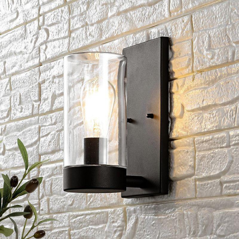 Lianne Outdoor Wall Sconce Lights (Set of 2)/Black - Black - Safavieh.