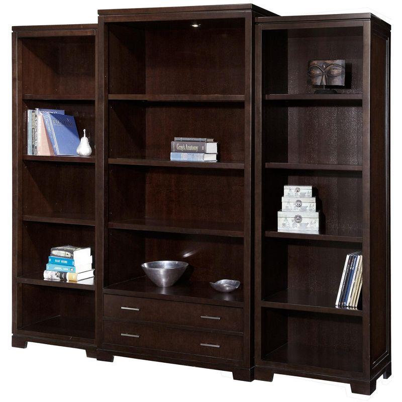 Mocha Finish Adjustable 5-Cube Wood Bookcase