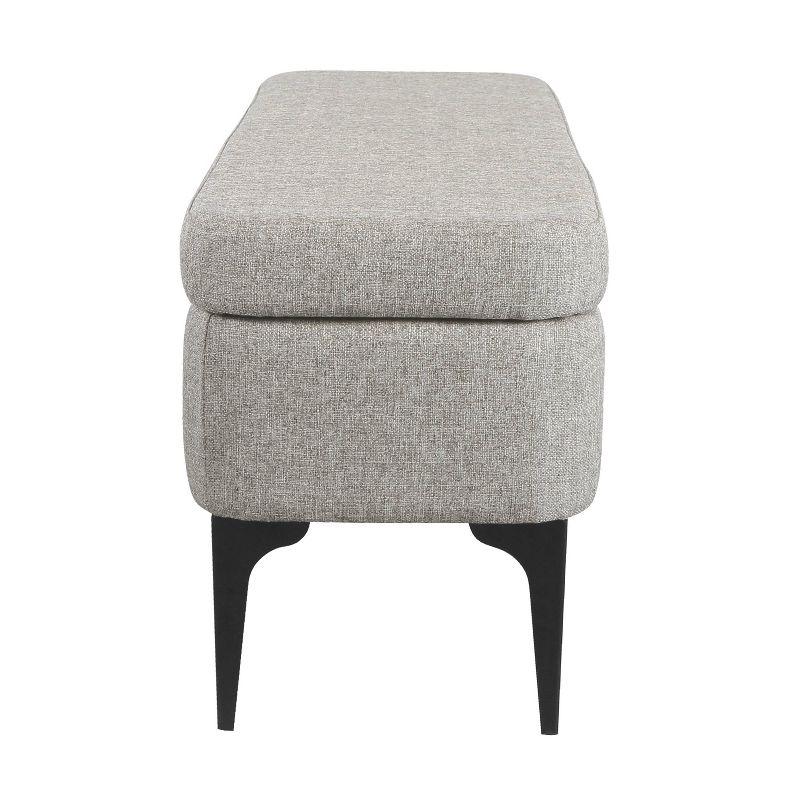 Large Modern Storage Bench Sustainable Gray Woven - HomePop