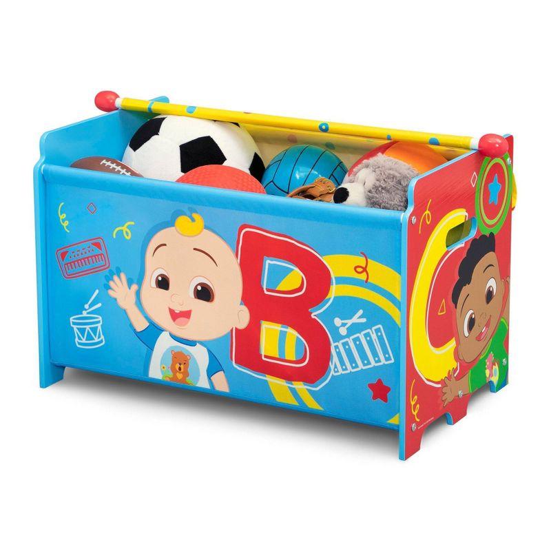 Delta Children CoComelon Toy Box with Retractable Fabric Top - Blue