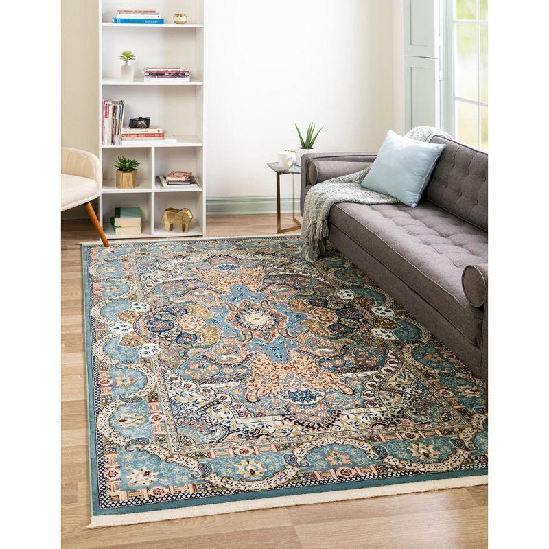 Unique Loom Narenj Collection Area Rug - Glasgow (8'  x 10' Rectangle Blue/Black)