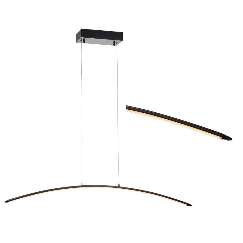 JONATHAN Y Roxanna 41.5" Dimmable Adjustable Integrated LED Metal Linear Pendant, Black