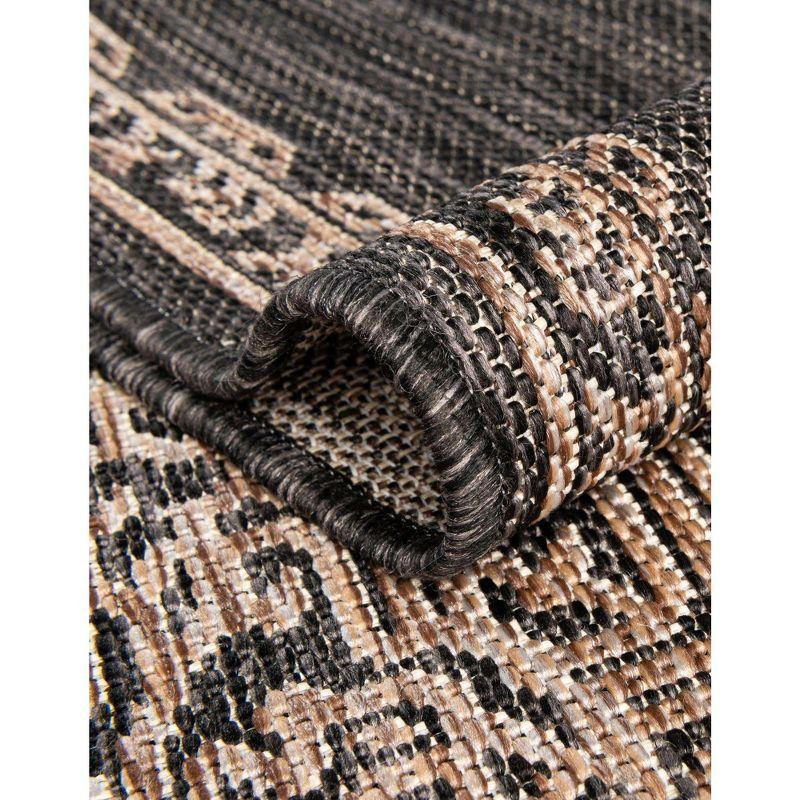 Unique Loom 6' 1 x 9' 0 Rectangle Indoor/Outdoor Traditional Charcoal Gray Area Rug