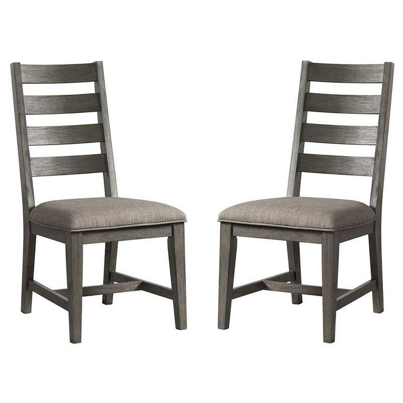 Set of 2 Foundry Ladderback Side Chair Brushed Pewter - Intercon