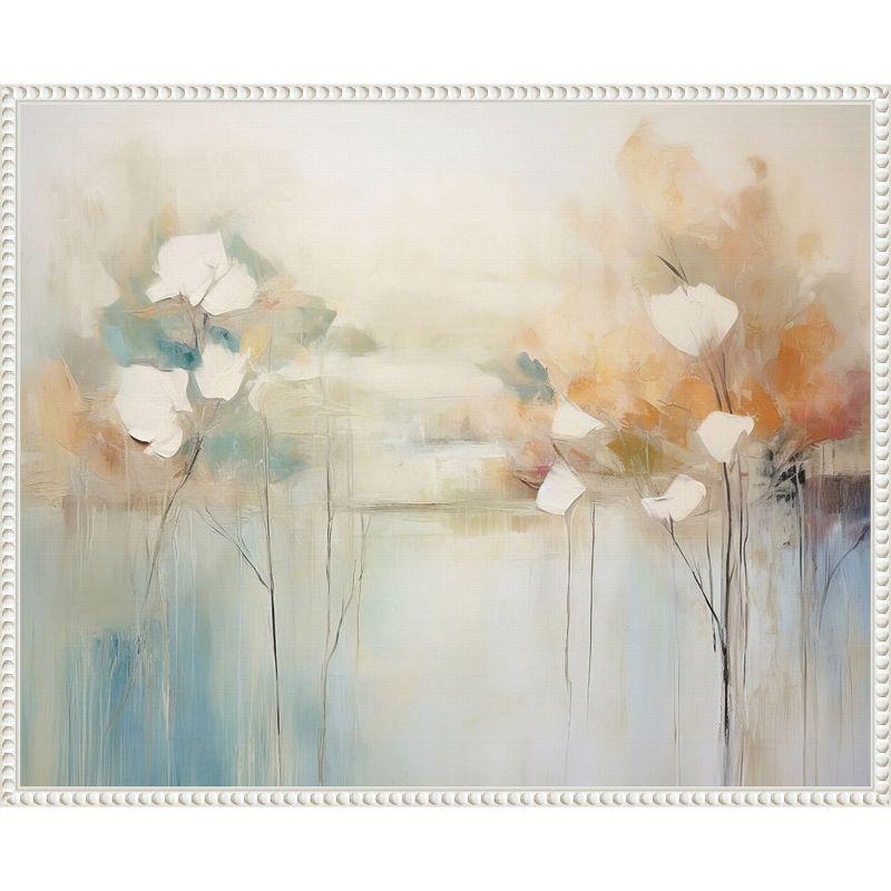 Strength of Delight Abstract Pastel Canvas Wall Art with White Frame