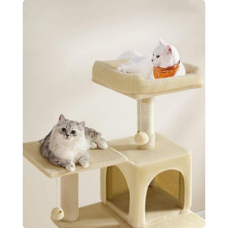 Feandrea 44.1'' /56.3" Cat Tree Tower for Indoor Cats ,Multi-Level Cat Condo Cat Furniture with Scratching Posts