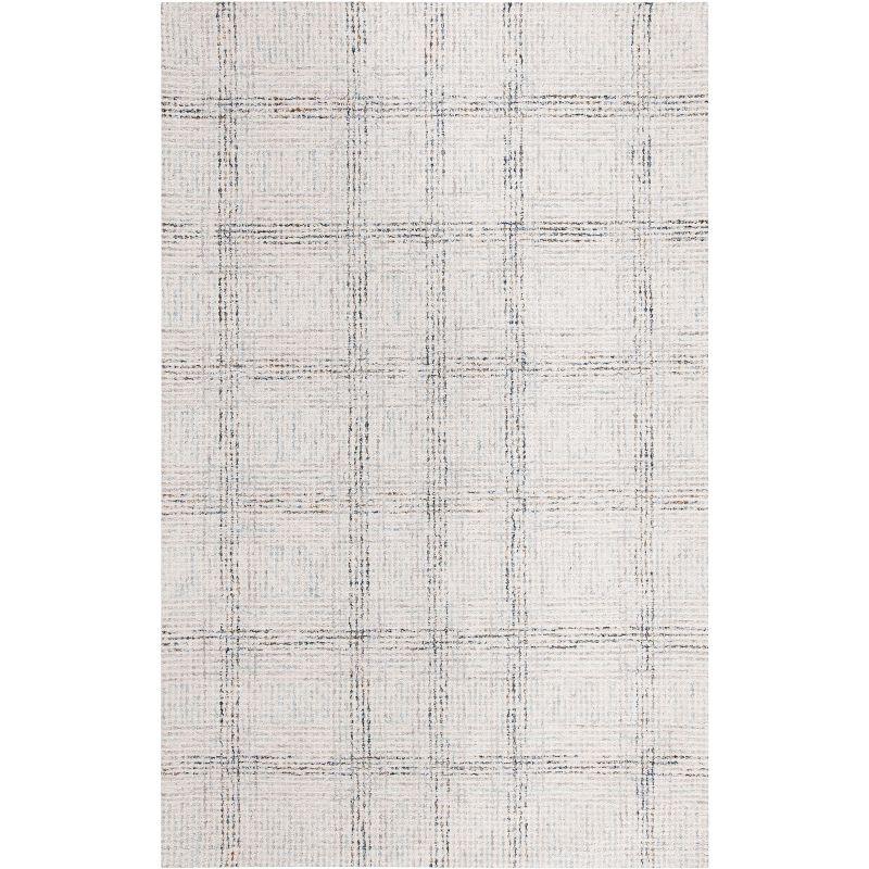 Abstract Checkered ABT657 Hand Tufted Indoor Runner Rug - Ivory/Gold - 2'3"x8' - Safavieh