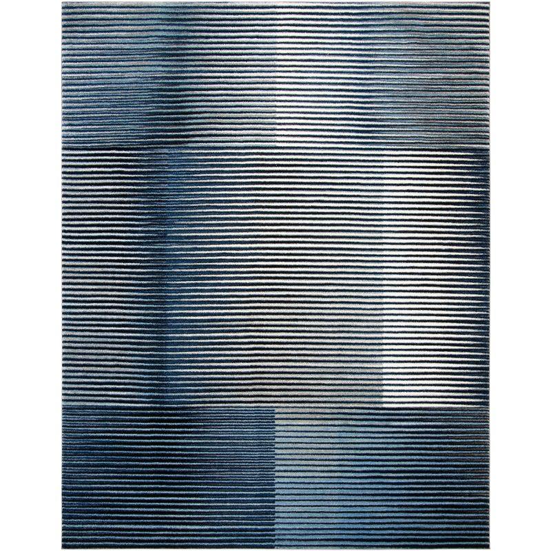 Galaxy Blue and Navy 8' x 10' Abstract Area Rug