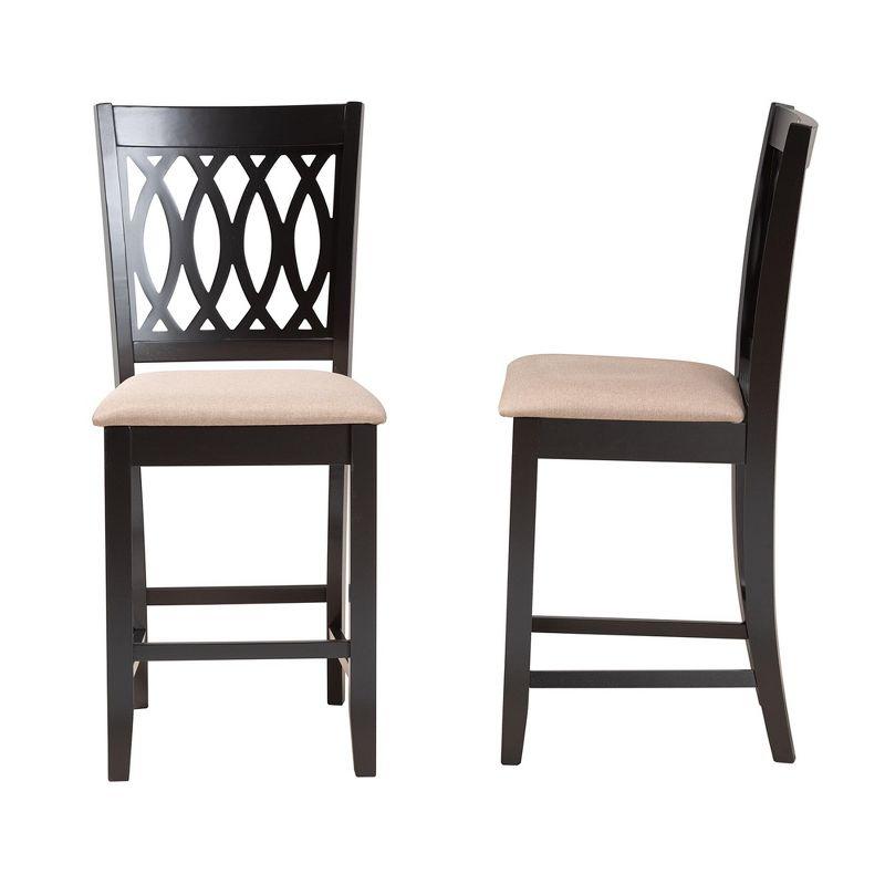 Baxton Studio Florencia Modern Fabric and Wood Counter Stool Set