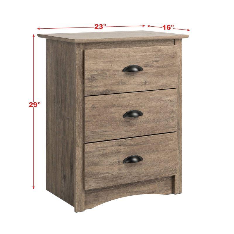 Salt Spring 3 Drawer Tall Nightstand Drifted - Prepac