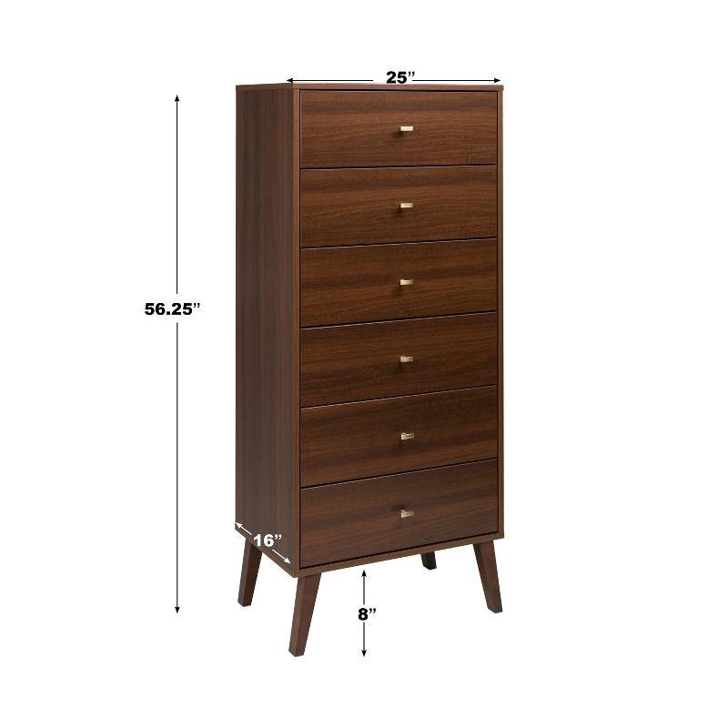 6 Drawer Milo Mid-Century Modern Tall Chest - Prepac