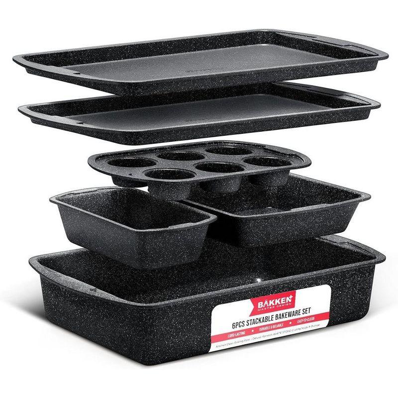 Bakken Swiss - Bakeware Set – 6 Piece (Gray Stone Coating)