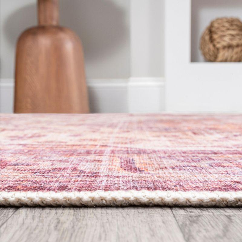 2' x 8' Alacati Ogee Medallion Machine Washable Indoor/Outdoor Runner Rug, Red/Orange/Cream - JONATHAN Y