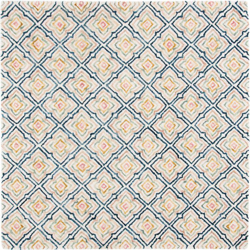 Trace TRC512 Hand Tufted Area Rug - Ivory/Navy - 6'x6' - Safavieh.