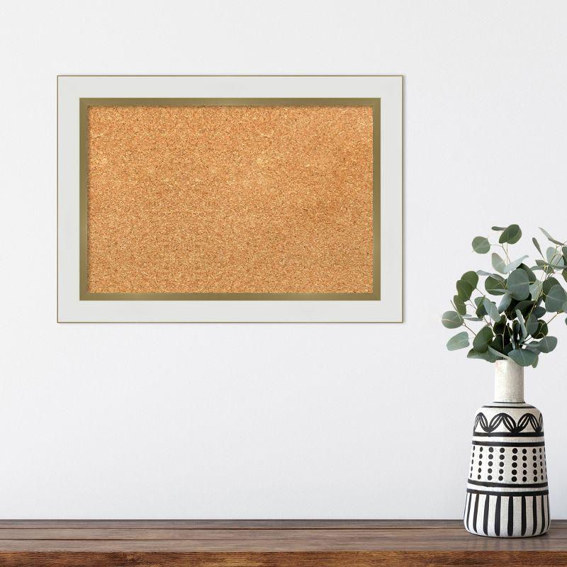 Amanti Art Eva Narrow Framed Corkboard, Natural Cork