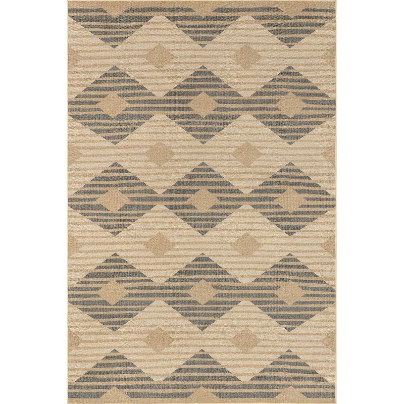 23"x17" Coastal Stripe Easy-Care Synthetic Area Rug