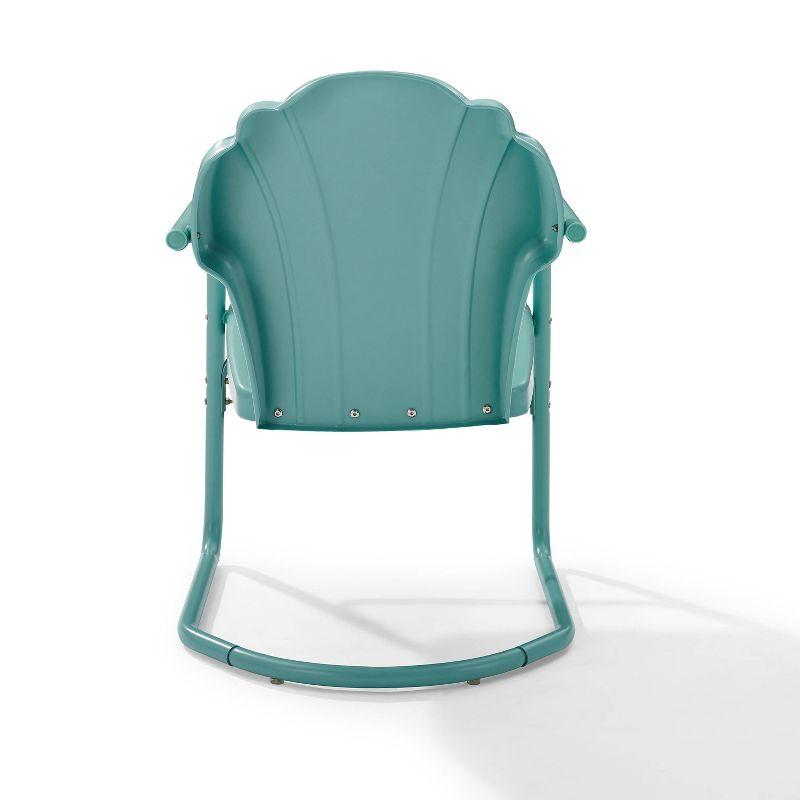 2pc Tulip Retro Metal Chair - Blue - Crosley: Steel Construction, Weather-Resistant, Vintage Design